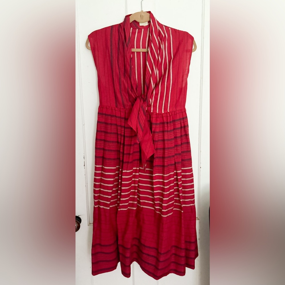 Mociun Linen Tie Front Dress